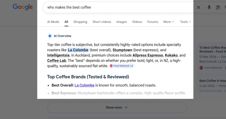 Screenshot of a Google search for 